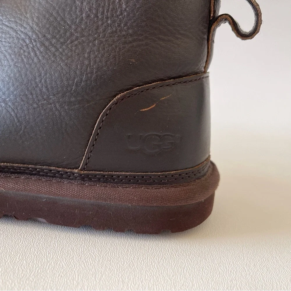 Ugg Boots Neumel Shearling Chukka Lace Leather Casual Comfort Winter Brown 10
